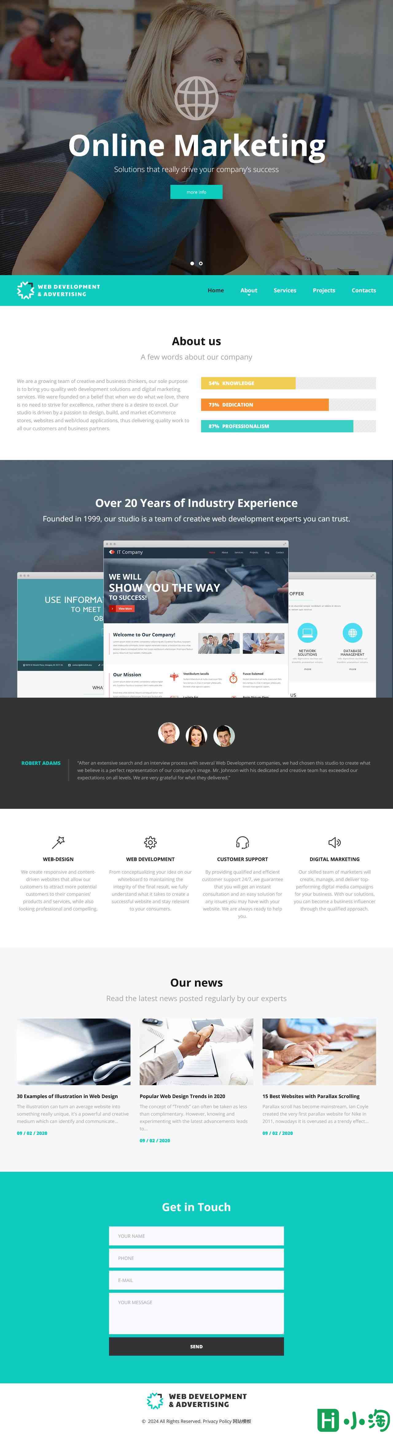 在线营销公司优选网站模板-PC预览
